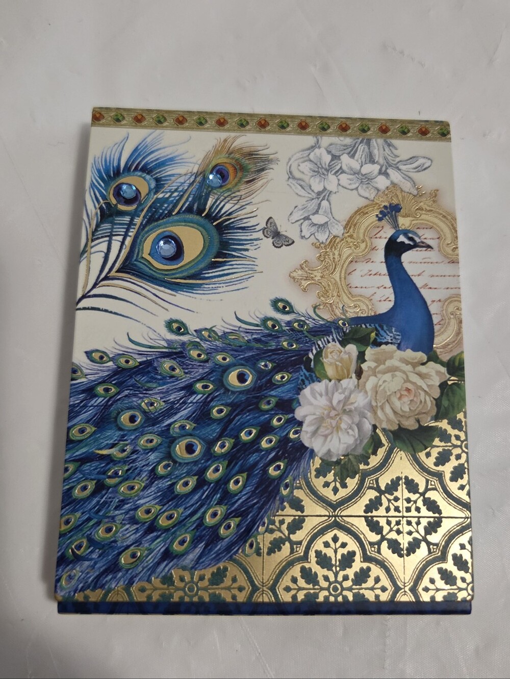 Peacock Print Notepad & Notes Set - Blue & Green - Picture 5 of 11